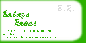 balazs rapai business card